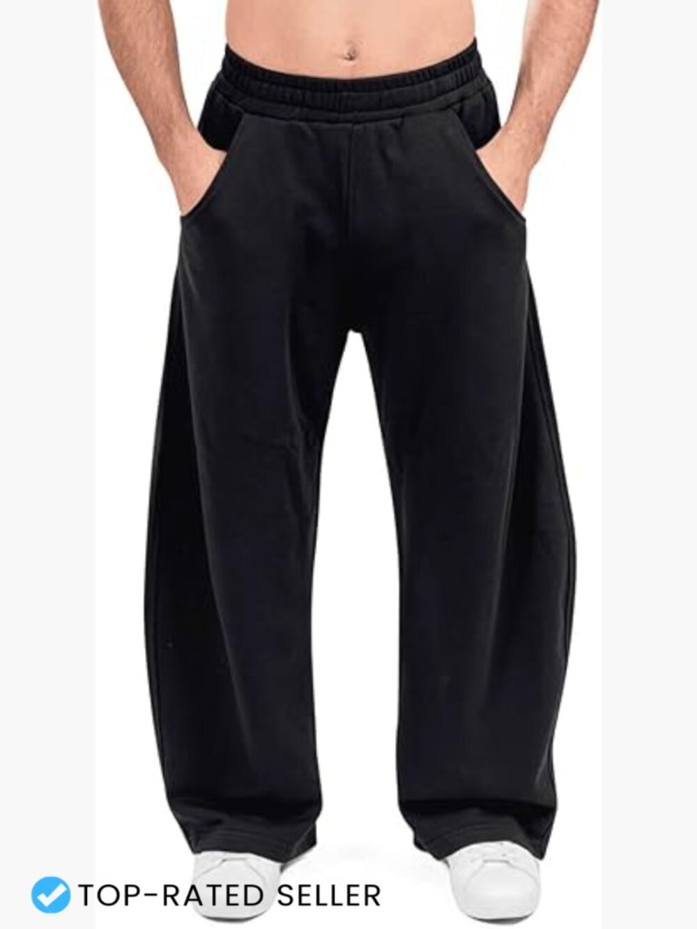 Baggy Fleece Sweatpants Wide Leg Barrel Pants Athletic Lounge with Pockets